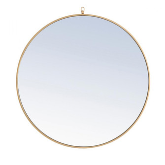 Metal frame Round Mirror with decorative hook 36 inch Brass finish (758|MR4062BR)