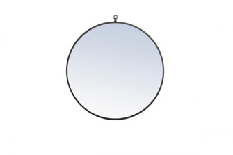 Metal frame Round Mirror with decorative hook 28 inch Black finish (758|MR4054BK)