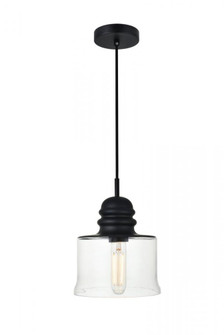 Kenna 1 Light Black Pendant With Clear Glass (758|LD2253BK)