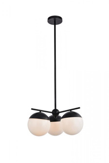 Eclipse 3 Lights Black Pendant With Frosted White Glass (758|LD6128BK)