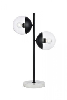 Eclipse 2 Lights Black Table Lamp With Clear Glass (758|LD6153BK)