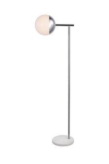Eclipse 1 Light Chrome Floor Lamp with Frosted White Glass (758|LD6100C)