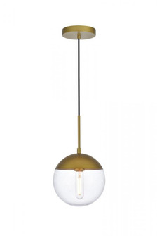 Eclipse 1 Light Brass Pendant With Clear Glass (758|LD6031BR)