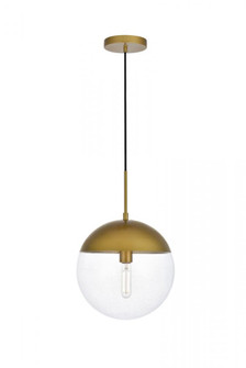 Eclipse 1 Light Brass Pendant With Clear Glass (758|LD6043BR)