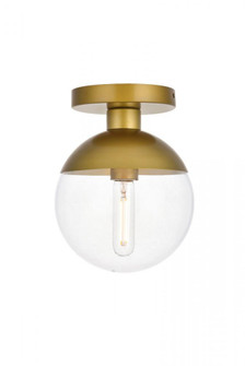 Eclipse 1 Light Brass Flush Mount With Clear Glass (758|LD6055BR)