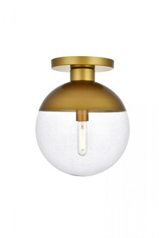 Eclipse 1 Light Brass Flush Mount With Clear Glass (758|LD6061BR)