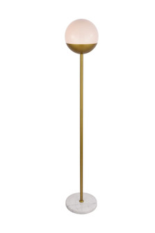 Eclipse 1 Light Brass Floor Lamp with Frosted White Glass (758|LD6150BR)