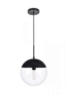 Eclipse 1 Light Black Pendant With Clear Glass (758|LD6039BK)