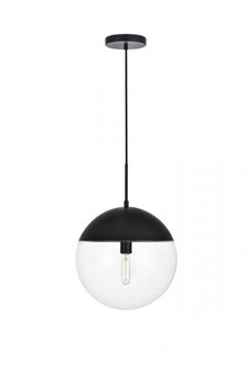 Eclipse 1 Light Black Pendant With Clear Glass (758|LD6045BK)