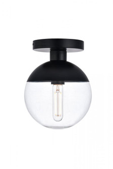 Eclipse 1 Light Black Flush Mount With Clear Glass (758|LD6051BK)