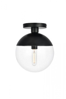 Eclipse 1 Light Black Flush Mount With Clear Glass (758|LD6063BK)