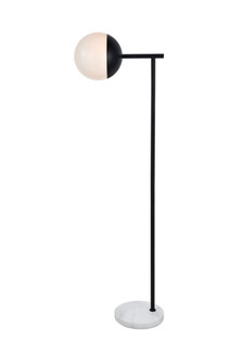 Eclipse 1 Light Black Floor Lamp with Frosted White Glass (758|LD6098BK)