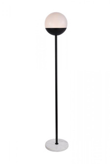 Eclipse 1 Light Black Floor Lamp With Frosted White Glass (758|LD6146BK)