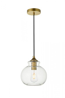 Destry 1 Light Brass Pendant With Clear Glass (758|LD2245BR)
