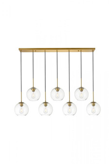 Baxter 7 Lights Brass Pendant With Clear Glass (758|LD2230BR)