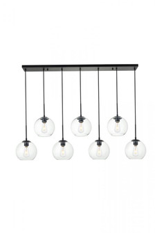 Baxter 7 Lights Black Pendant With Clear Glass (758|LD2230BK)