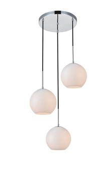 Baxter 3 Lights Chrome Pendant with Frosted White Glass (758|LD2209C)