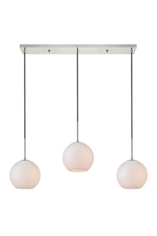 Baxter 3 Lights Chrome Pendant with Frosted White Glass (758|LD2237C)