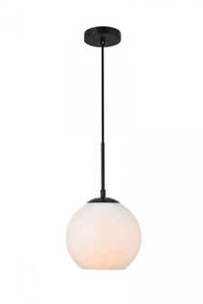 Baxter 1 Light Black Pendant With Frosted White Glass (758|LD2207BK)