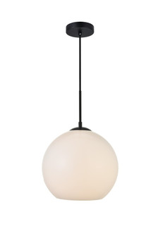 Baxter 1 Light Black Pendant with Frosted White Glass (758|LD2225BK)