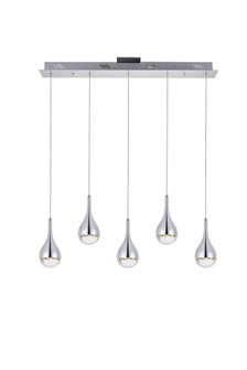 Amherst Collection LED 5-light chandelier 34in x 4in x 9in chrome finish (758|3805D33C)