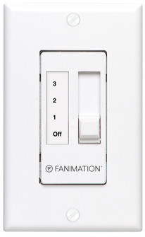 Ceiling Fan Wall Control for Up to Five Fans, Non-Reversing - 3 Speed Fan only - White (90|CW7WH)