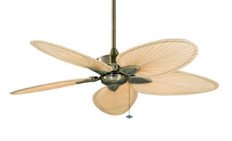 Windpointe 52 inch Indoor Ceiling Fan - Antique Brass with Natural Narrow Oval blades (90|FP7500AB)