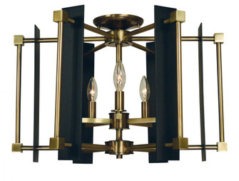 5-Light Louvre Flush Mount/Semi Flush Mount (84|4803 AB/MBLACK)