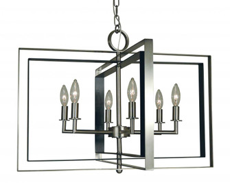 6-Light Symmetry Dining Chandelier (84|4866 BN/MBLACK)