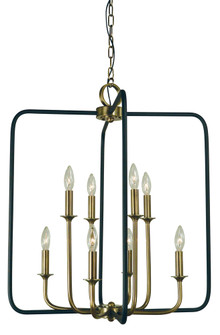 8-Light Antique Brass/Matte Black Boulevard Chandelier (84|4918 AB/MBLACK)