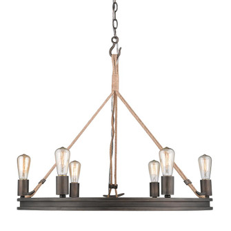 Chatham 6 Light Chandelier in Gunmetal Bronze (36|1048-6 GMT)