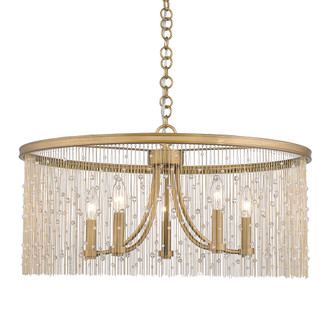 Marilyn CRY 5 Light Chandelier in Peruvian Gold with Crystal Strands (36|1771-5 PG-CRY)