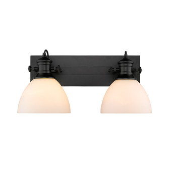 Hines 2-Light Bath Vanity in Matte Black with Opal Glass (36|3118-BA2 BLK-OP)