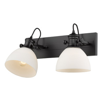 Yep by Golden Lighting Hines 2-light Vanity in Matte Black and Opal Glass (36|3118-BA2 BLK-OP)