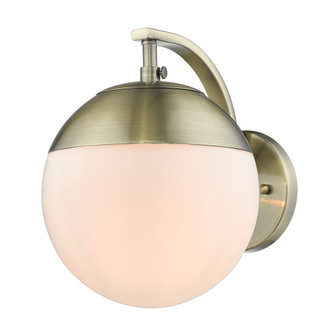 Golden Lighting Dixon 1-light Wall Sconce in Aged Brass and Opal Glass (36|3218-1W AB-AB)
