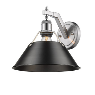 Yep by Golden Lighting Orwell 1-light Wall Sconce in Pewter and Matte Black shade (36|3306-1W PW-BLK)