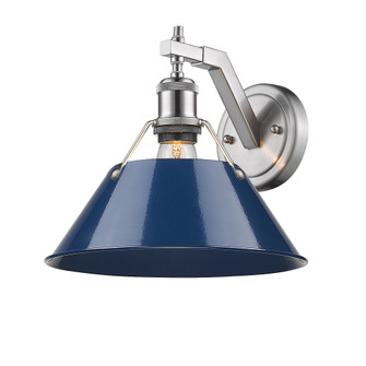 Yep by Golden Lighting Orwell 1-light Wall Sconce in Pewter and Navy Blue shade (36|3306-1W PW-NVY)