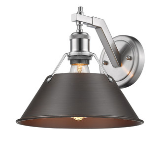 Yep by Golden Lighting Orwell 1-light Wall Sconce in Pewter and Rubbed Bronze shade (36|3306-1W PW-RBZ)