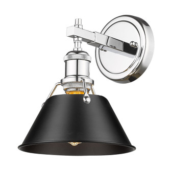 Yep by Golden Lighting Orwell 1-light Vanity in Chrome and Matte Black shade (36|3306-BA1 CH-BLK)