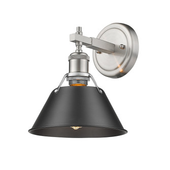 Yep by Golden Lighting Orwell 1-light Vanity in Pewter and Matte Black shade (36|3306-BA1 PW-BLK)
