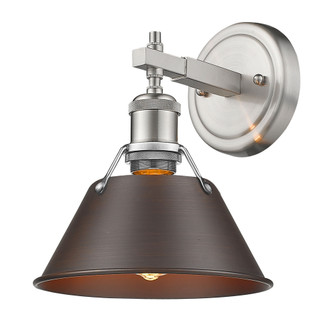 Yep by Golden Lighting Orwell 1-light Vanity in Pewter and Rubbed Bronze shade (36|3306-BA1 PW-RBZ)