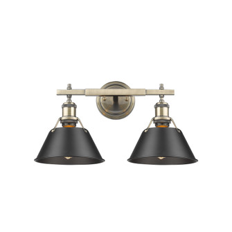 Yep by Golden Lighting Orwell 2-light Vanity in Aged Brass and Matte Black shade (36|3306-BA2 AB-BLK)