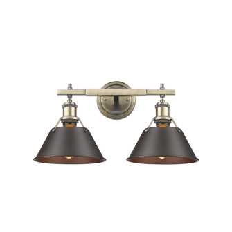 Yep by Golden Lighting Orwell 2-light Vanity in Aged Brass and Rubbed Bronze shade (36|3306-BA2 AB-RBZ)