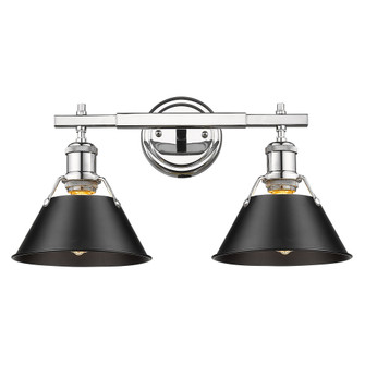 Yep by Golden Lighting Orwell 2-light Vanity in Chrome and Matte Black shade (36|3306-BA2 CH-BLK)