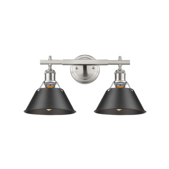 Yep by Golden Lighting Orwell 2-light Vanity in Pewter and Matte Black shade (36|3306-BA2 PW-BLK)