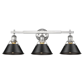 Yep by Golden Lighting Orwell 3-light Vanity in Chrome and Matte Black shade (36|3306-BA3 CH-BLK)
