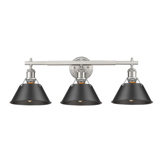 Yep by Golden Lighting Orwell 3-light Vanity in Pewter and Matte Black shade (36|3306-BA3 PW-BLK)