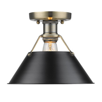 Orwell AB Flush Mount in Aged Brass with Matte Black shade (36|3306-FM AB-BLK)