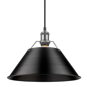 Yep by Golden Lighting Orwell 1-light 14in Pendant in Pewter and Matte Black shade (36|3306-L PW-BLK)