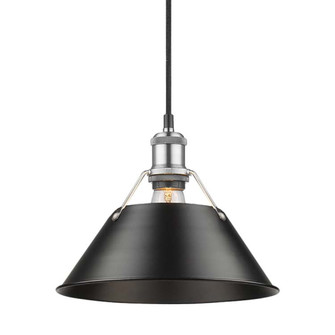 Yep by Golden Lighting Orwell 1-light 10in Pendant in Pewter and Matte Black shade (36|3306-M PW-BLK)